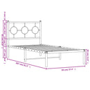 vidaXL fehér fém ágykeret fejtámlával 90x200 cm