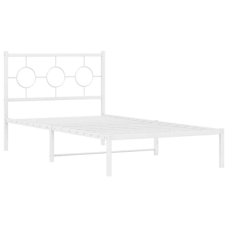 vidaXL fehér fém ágykeret fejtámlával 100x200 cm