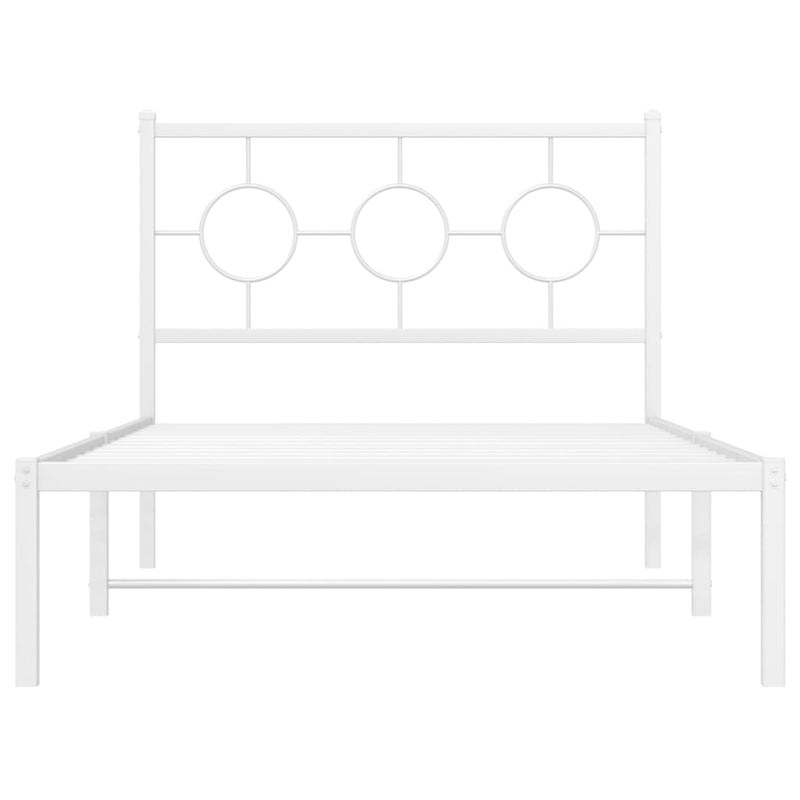 vidaXL fehér fém ágykeret fejtámlával 100x200 cm