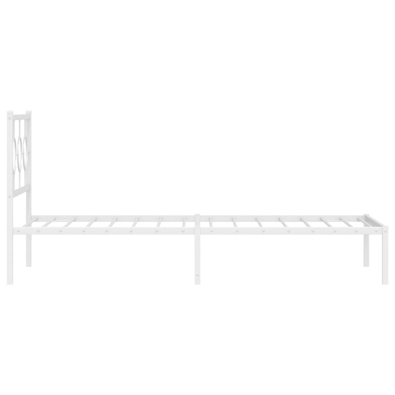 vidaXL fehér fém ágykeret fejtámlával 100x200 cm
