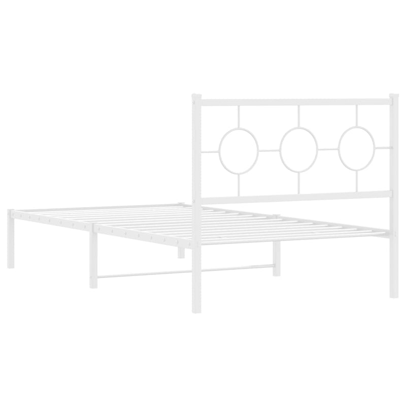vidaXL fehér fém ágykeret fejtámlával 100x200 cm