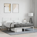 vidaXL fehér fém ágykeret fejtámlával 135 x 190 cm