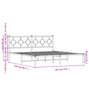 vidaXL fehér fém ágykeret fejtámlával 183 x 213 cm