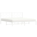 vidaXL fehér fém ágykeret fejtámlával 200 x 200 cm