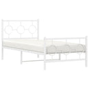 vidaXL fehér fém ágykeret fej- és lábtámlával 90 x 190 cm