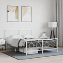 vidaXL fehér fém ágykeret fej- és lábtámlával 135x190 cm