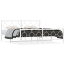 vidaXL fehér fém ágykeret fej- és lábtámlával 183 x 213 cm