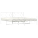 vidaXL fehér fém ágykeret fej- és lábtámlával 183 x 213 cm