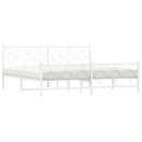 vidaXL fehér fém ágykeret fej- és lábtámlával 193 x 203 cm