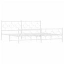 vidaXL fehér fém ágykeret fej- és lábtámlával 200x200 cm