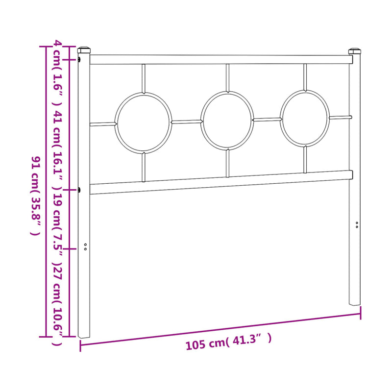 vidaXL fehér fém fejtámla 100 cm