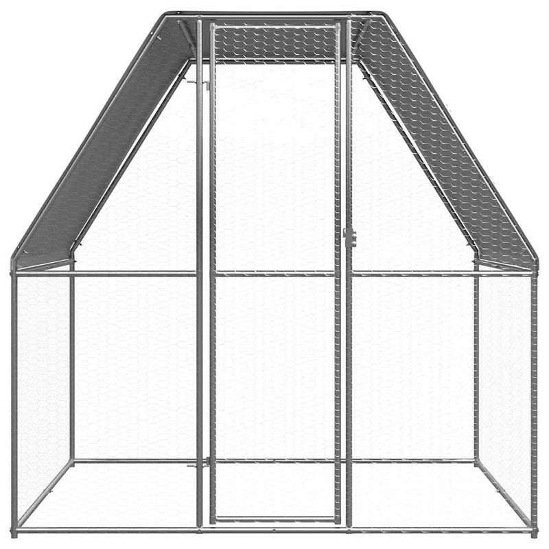 vidaXL ezüst és szürke horganyzott acél tyúkketrec 2 x 2 x 2 m