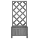 vidaXL szürke tömör fenyőfa rácsos ültetőláda