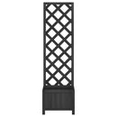 vidaXL fekete tömör fenyőfa rácsos ültetőláda