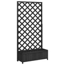 vidaXL fekete tömör fenyőfa virágláda ráccsal 90 x 35 x 180 cm