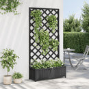 vidaXL fekete tömör fenyőfa rácsos ültetőláda