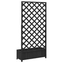 vidaXL fekete tömör fenyőfa virágláda ráccsal 90 x 35 x 180 cm