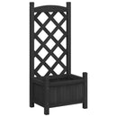 vidaXL fekete tömör fenyőfa virágláda ráccsal 40 x 30 x 90 cm