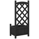 vidaXL fekete tömör fenyőfa rácsos ültetőláda