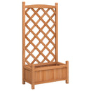 vidaXL tömör fenyőfa virágláda ráccsal 55 x 29,5 x 110 cm