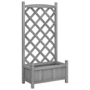 vidaXL szürke tömör fenyőfa virágláda ráccsal 55 x 29,5 x 110 cm