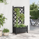 vidaXL fekete tömör fenyőfa virágláda ráccsal 55 x 29,5 x 110 cm