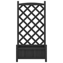 vidaXL fekete tömör fenyőfa virágláda ráccsal 55 x 29,5 x 110 cm