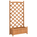 vidaXL barna tömör fenyőfa virágláda ráccsal 75 x 35 x 150 cm