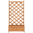 vidaXL barna tömör fenyőfa virágláda ráccsal 75 x 35 x 150 cm