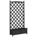 vidaXL fekete tömör fenyőfa virágláda ráccsal 90 x 35 x 180 cm