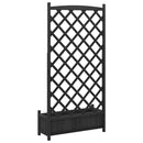 vidaXL fekete tömör fenyőfa virágláda ráccsal 90 x 35 x 180 cm