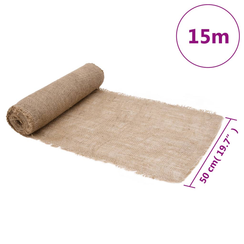 vidaXL juta tekercs 0,5 x 15 m 100% juta 200 g/m²