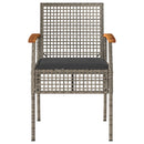 vidaXL 2 db szürke polyrattan és akácfa kerti szék párnákkal