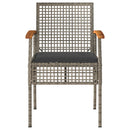 vidaXL 4 db szürke polyrattan és akácfa kerti szék párnákkal