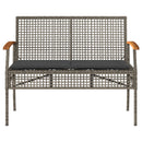 vidaXL szürke polyrattan és akácfa kerti pad párnával