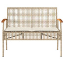 vidaXL bézs polyrattan és akácfa kerti pad párnával