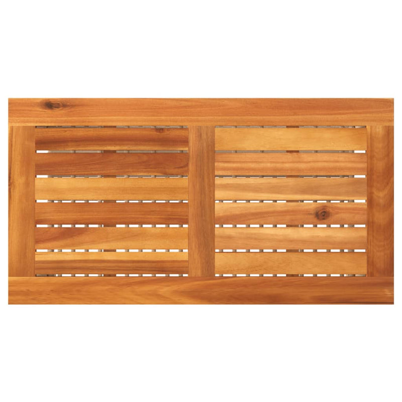 vidaXL bézs polyrattan és akácfa kerti asztal 70 x 38 x 42 cm