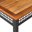 vidaXL fekete polyrattan és akácfa kerti asztal 80 x 80 x 75 cm