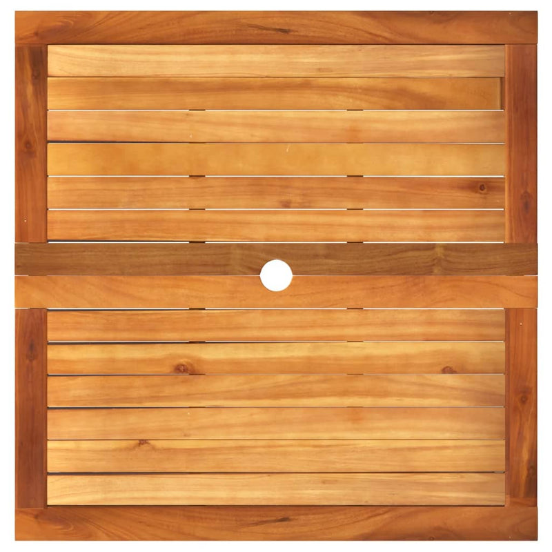 vidaXL bézs polyrattan és akácfa kerti asztal 80 x 80 x 75 cm