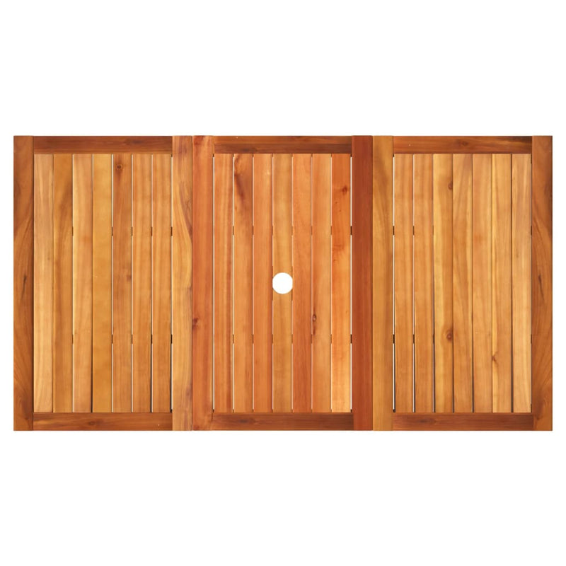 vidaXL fekete polyrattan és akácfa kerti asztal 140 x 80 x 75 cm
