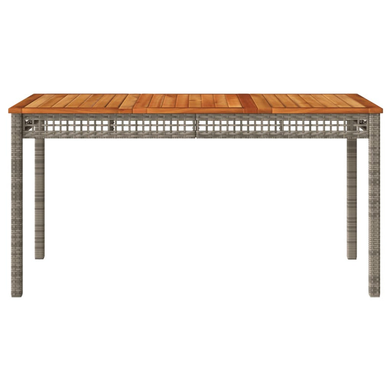 vidaXL szürke polyrattan és akácfa kerti asztal 140 x 80 x 75 cm