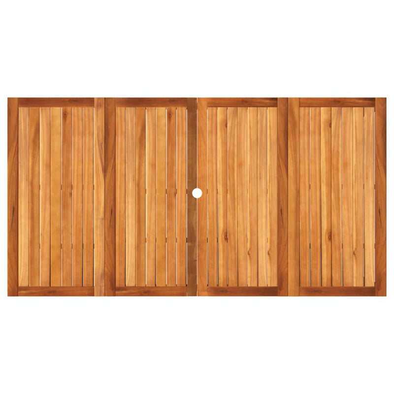 vidaXL szürke polyrattan és akácfa kerti asztal 180 x 90 x 75 cm
