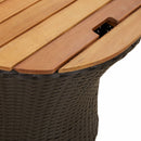 vidaXL 2 db fekete polyrattan kerti kisasztal fa asztallappal