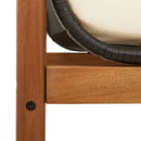 vidaXL polyrattan akácfa kerti pad fekete párnával