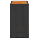 vidaXL fekete polyrattan kerti kisasztal fa asztallappal 60x40x75 cm