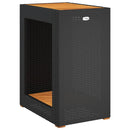 vidaXL fekete polyrattan kerti kisasztal fa asztallappal 60x40x75 cm