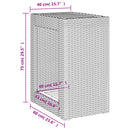 vidaXL szürke polyrattan falapos kerti kisasztal 60x40x75 cm