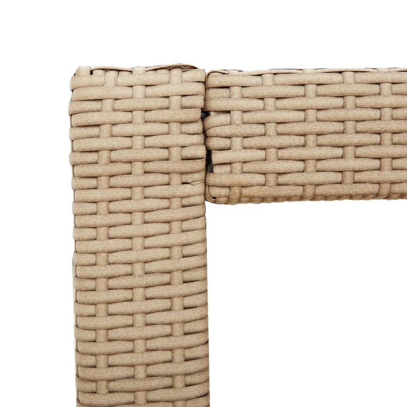 vidaXL bézs polyrattan kerti kisasztal fa asztallappal 60x40x75 cm