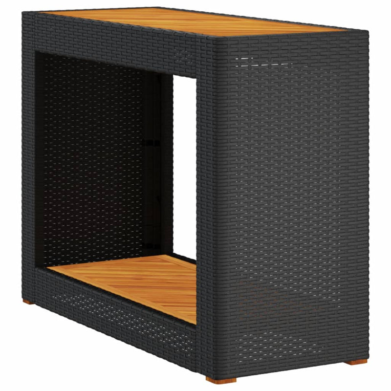 vidaXL fekete polyrattan falapos kerti asztal 100x40x75 cm