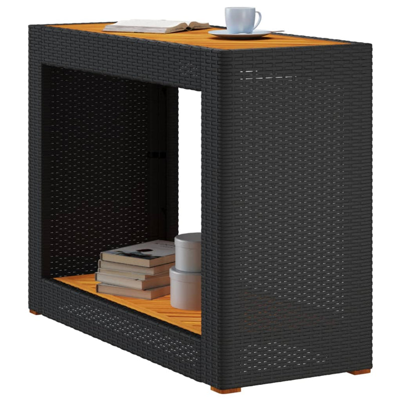 vidaXL fekete polyrattan falapos kerti asztal 100x40x75 cm